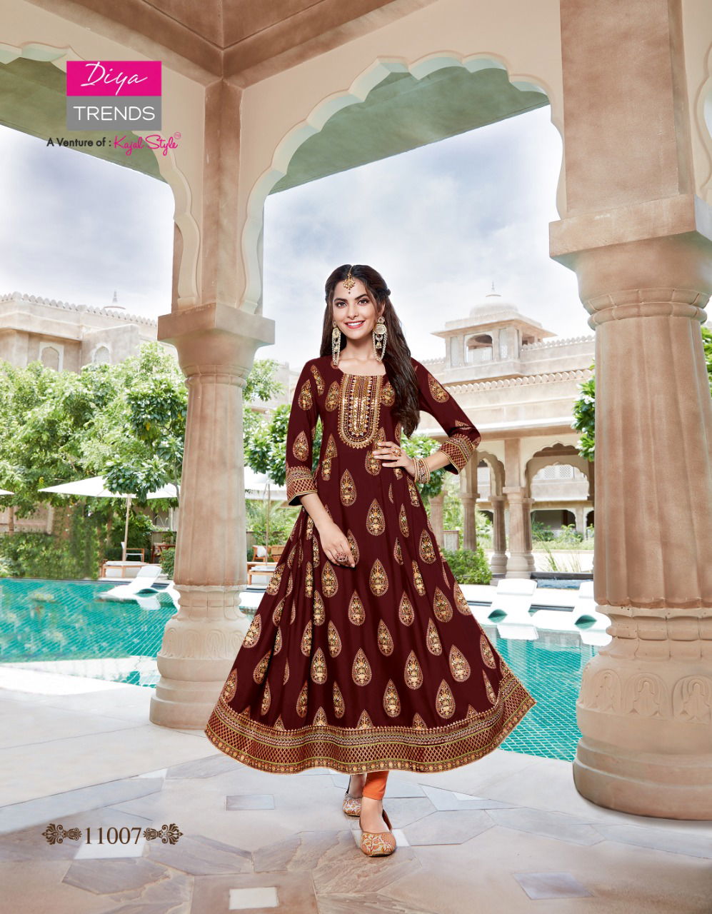 Ethnicity 11 Fancy Designer Festive Wear Rayon Fancy Embroidery Kurtis Collection